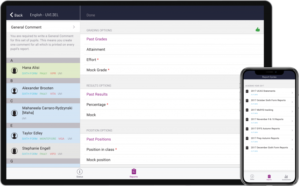 iReport App Screens